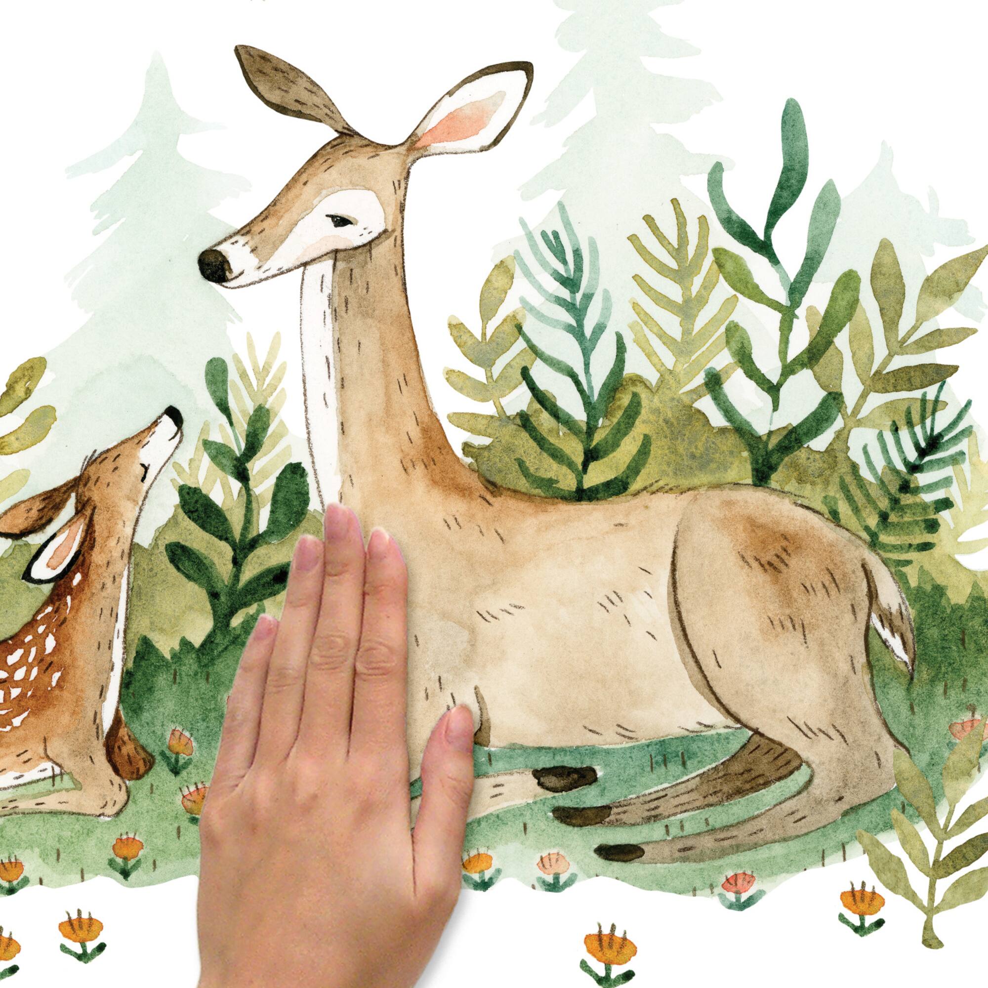 RoomMates Mama & Baby Woodland Deer Peel & Stick Giant Wall Decal Set